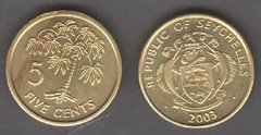 Сейшельские Острова / Сейшелы - 5 Cents 2003 - есть черные точечки - XF