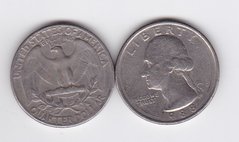США - 1/4 ( Quarter ) Dollar 1988 - D - VF