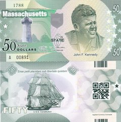 Fantasy / USA - 50 Dollars 2014 - 6th state Massachusetts - Polymer - Souvenir - aUNC