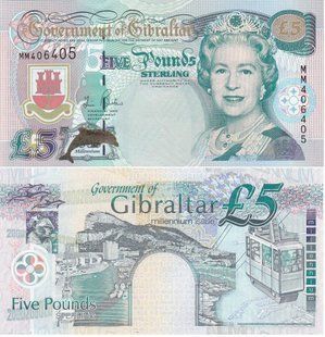 Гібралтар - 5 Pounds 2000 - Pick 29 - comm. - Queen Elizabeth ll - UNC
