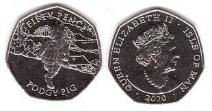 Острів Мен - 50 Pence 2020 - 100-річчя - ведмідь Руперт / свинка Поджі / - UNC