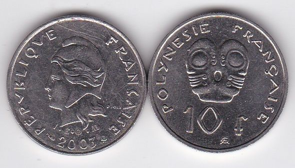 Французька Полінезія - 10 Francs 2003 - XF