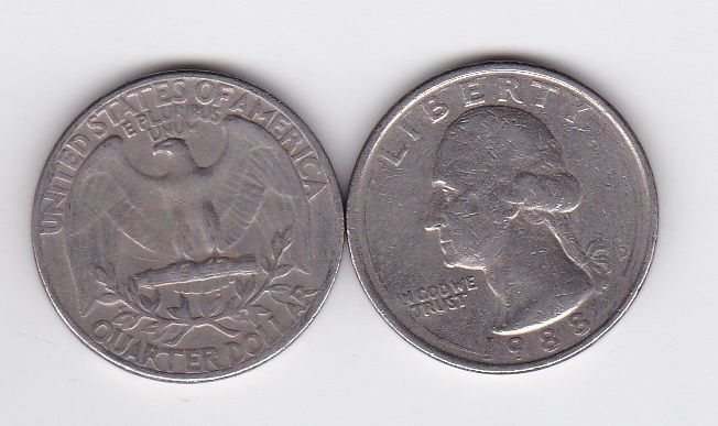 USA - 1/4 ( Quarter ) Dollar 1988 - D - VF