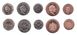 Гибралтар - 5 шт х набор 5 монет 1 2 5 10 20 Pence 2017 - 2018 - comm. - UNC