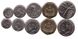 Самоа - 5 шт х набор 5 монет 5 10 20 50 Sene 1 Tala 2002 - 2010 - UNC