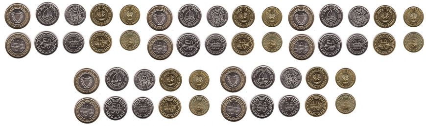 Bahrain - 5 pcs x set 5 coins 5 10 25 50 100 Fils 2010 - 2012 - UNC