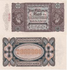 Германия - 2 Million Mark 1923 - Ro. 89b #772176 - XF