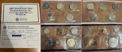 США - набор 10 монет 1 Cent 5 Cents 1 Dime 50 (1/2) Cents 1 Dollar + 25 Cents ( 5 шт ) 2003 - P - Philadelphia - Blue - UNC