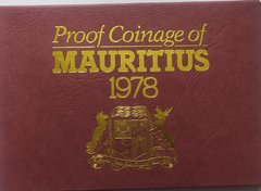 Маврикий - набор 7 монет 1 2 5 10 Cents 1/4 1/2 1 Rupee 1978 - в футляре - aUNC / XF