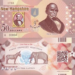 Fantasy / USA - 50 Dollars 2014 - 9th state New Hampshire - Polymer - Souvenir - UNC
