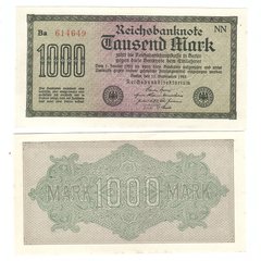 Германия - 1000 Mark 1922 - aUNC / XF+
