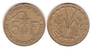 West African St. - 5 Francs 1990 - VF