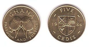 Ghana - 5 Cedis 1984 - aUNC