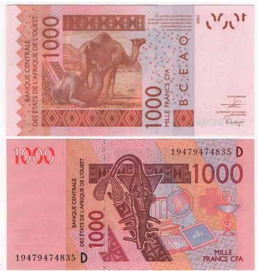 West African St. / Mali - 1000 Francs 2019 letter D - aUNC-