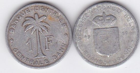 Бельгийское Конго - 1 Franc 1959 - F