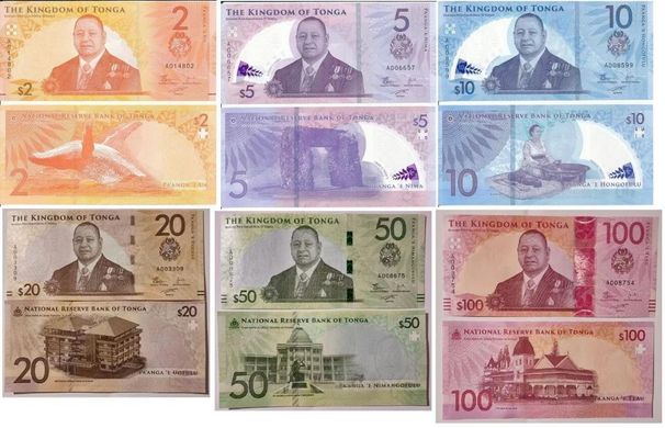 Тонга - набір 6 банкнот 2 5 10 20 50 100 Pa'anga 2024 - UNC