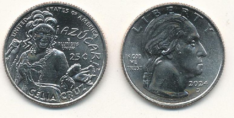 США - 1/4 Dollar 2024 - D - Селіа Круз / Celia Cruz - Американські жінки - Quarter 25 Cents - UNC