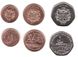 Гайана - 5 шт х набор 3 монеты 1 5 10 Dollars 2012 - 2015 - UNC