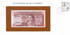 Гибралтар - 1 Pound 1975 - Pick 20a Banknotes of all Nations - в конверте - UNC