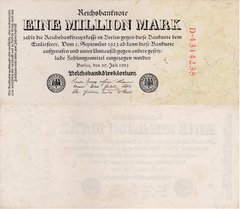 Германия - 1 Million Mark 1923 - Ro. 92a, Serie D 4314235 - XF
