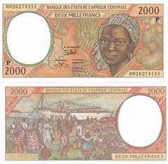 Центральная Африка / ЧАД / P - 2000 Francs 2000 - P. 603Pg - letter P - UNC