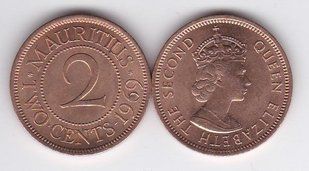 Маврикій - 2 Cent 1969 - aUNC / XF+