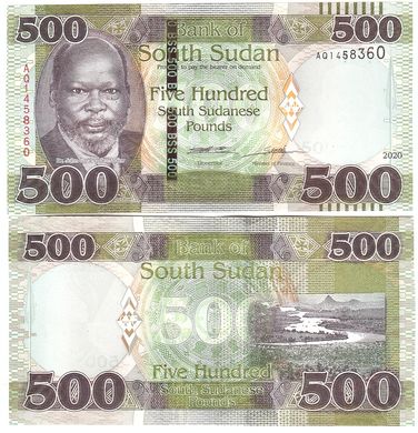 South Sudan - 5 pcs x 500 Pounds 2020 - UNC