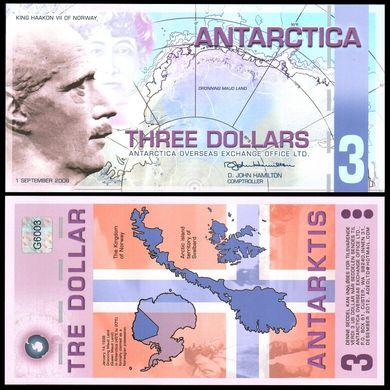 Антарктика - 3 Dollars 2008 - UNC