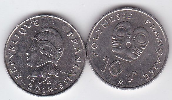 Французская Полинезия - 10 Francs 2018 - XF
