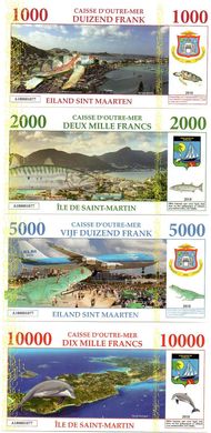 Сен-Мартен - набір 4 банкноти 1000 2000 5000 10000 Francs 2018 - Polymer - Fantasy - UNC