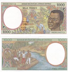 Central African St. / Chad / P - 1000 Francs 2000 - letter P - UNC