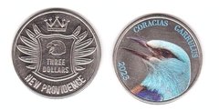 Fantasy - New Providence - 3 Dollars 2023 - Птах / Bird Coracias Garrulus - UNC