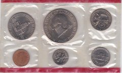США - набір 6 монет 1 Dime 1 5 Cents 1/4 1/2 1 Dollar 1975 - 1976 - D - в запайці - XF