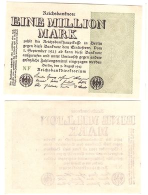 Німеччина - 1 Million Mark 1923 - s. NF - XF+