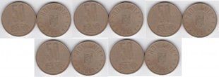 Румыния - 5 шт х 50 Bani 2005 - VF