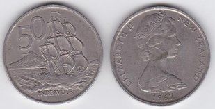 Нова Зеландія - 50 Cents 1967 - VF / F