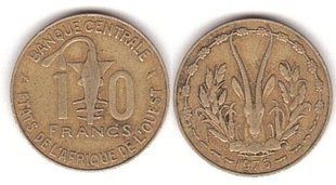 West African St. - 10 Francs 1976 - VF / F