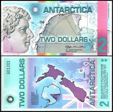 Антарктика - 2 Dollars 2014 - UNC