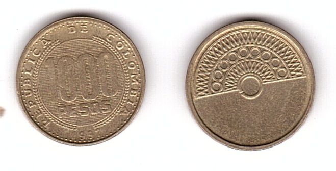 Колумбія - 1000 Pesos 1997 - XF