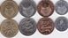 Руанда - 5 шт х набор 4 монеты 1 5 10 20 Francs 1977 - 1987 - UNC