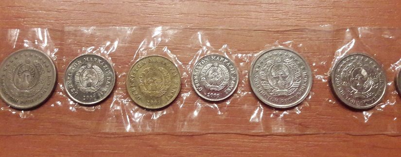 Узбекистан - набір 16 монет 1 3 5 10 20 50 Tyin 1 5 10 Sum 10 25 50 100 + 100 + 100 500 Sum 1994 - 2011 - aUNC / XF
