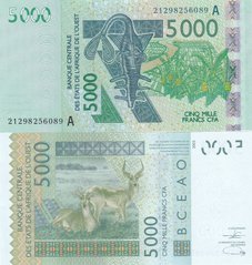 Западная Африка / Кот-д’Ивуар - 5000 Francs 2021 - letter A - UNC