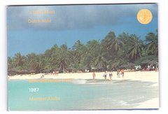 Aruba - set 6 coins 5 10 25 50 Cents 1 2  Florin 1987 + token - in the booklet - UNC