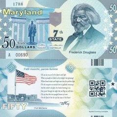 Fantasy / USA - 50 Dollars 2014 - 7th state Maryland - Polymer - Souvenir - UNC