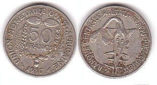 West African St. - 50 Francs 1987 - VF / F