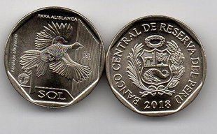 Peru - 1 Sol 2018 - Pava Aliblanca - comm. - UNC