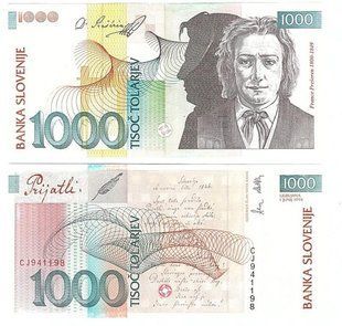 Словенія - 1000 Tolarjev 1993 - P. 18a - XF