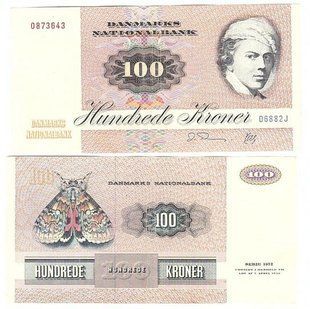 Данія - 100 Kroner 1988 - P. 51r(2) - XF