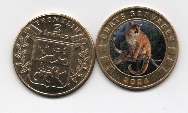 Fantasy - Tromelin - 5 шт х 3 Francs 2024 - Африканські кішки - Пума / African Puma cats - UNC