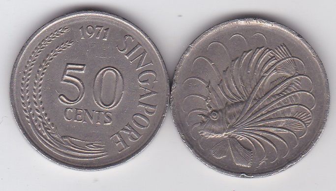 Сингапур - 50 Cents 1971 - VF+
